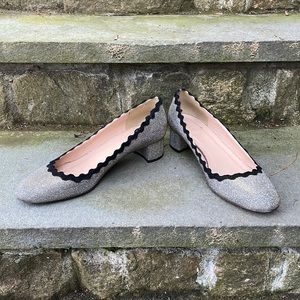 J Crew silver 2” heels size 9 1/2